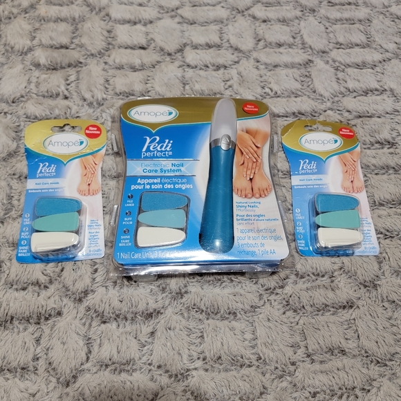 NEW! AMOPÉ Pedi Perfect Electronic Nail Care System + Refill Heads Bundle - Picture 1 of 3